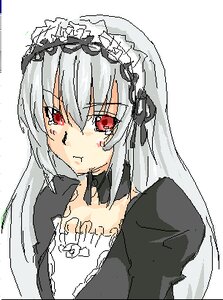 Rating: Safe Score: 0 Tags: 1girl black_dress closed_mouth dress image juliet_sleeves long_hair long_sleeves looking_at_viewer red_eyes silver_hair solo suigintou tears upper_body white_background User: admin