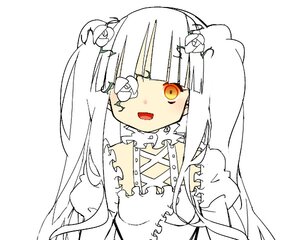 Rating: Safe Score: 0 Tags: 1girl :d bangs detached_collar dress eyebrows_visible_through_hair flower hair_flower hair_ornament image kirakishou long_hair looking_at_viewer open_mouth simple_background solo two_side_up upper_body white_background white_flower User: admin