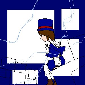 Rating: Safe Score: 0 Tags: 1girl blue_headwear brown_hair hat image long_sleeves short_hair sitting solo souseiseki top_hat User: admin