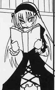 Rating: Safe Score: 0 Tags: 1girl book greyscale holding holding_book image long_sleeves looking_at_viewer monochrome open_book smile solo suigintou User: admin