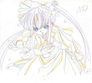 Rating: Safe Score: 0 Tags: 1girl bonnet dress drill_hair flower image long_hair long_sleeves looking_at_viewer rose shinku signature simple_background solo traditional_media very_long_hair white_background User: admin