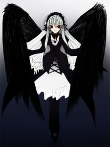 Rating: Safe Score: 0 Tags: 1girl bangs black_ribbon black_wings closed_mouth dress flower frills full_body hairband image long_hair long_sleeves looking_at_viewer red_eyes ribbon rose silver_hair solo standing suigintou very_long_hair wide_sleeves wings User: admin