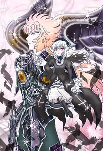 Rating: Safe Score: 0 Tags: 1boy 1girl bird black_feathers black_footwear black_legwear boots dress feathers gloves hairband image long_hair long_sleeves red_eyes solo sparkle suigintou white_hair User: admin