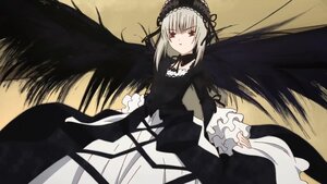 Rating: Safe Score: 0 Tags: 1girl black_ribbon black_wings dress frilled_sleeves frills hairband image long_hair long_sleeves looking_at_viewer red_eyes ribbon rose silver_hair solo suigintou very_long_hair wings User: admin