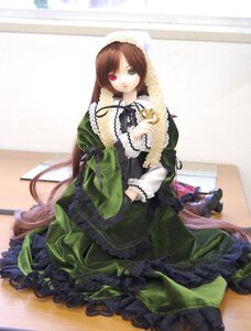 Rating: Safe Score: 0 Tags: 1girl brown_hair doll dress frills green_dress green_eyes heterochromia long_hair long_sleeves looking_at_viewer red_eyes ribbon sitting solo suiseiseki very_long_hair User: admin