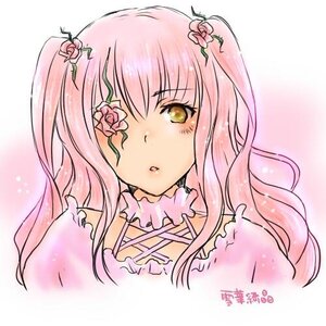 Rating: Safe Score: 0 Tags: 1girl blush flower hair_flower hair_ornament image kirakishou long_hair looking_at_viewer pink_flower pink_hair pink_rose pink_theme rose solo yellow_eyes User: admin