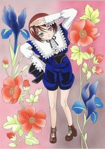 Rating: Safe Score: 0 Tags: 1girl brown_hair flower frills full_body green_eyes heterochromia image long_sleeves looking_at_viewer red_eyes short_hair solo souseiseki User: admin