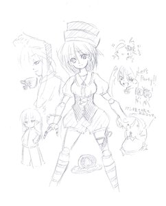 Rating: Safe Score: 0 Tags: 1girl bandages character_sheet hat image monochrome short_hair sketch solo souseiseki standing User: admin