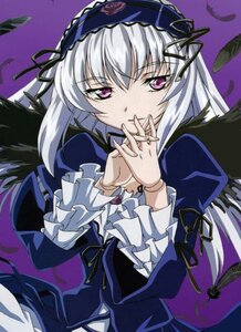 Rating: Safe Score: 0 Tags: 1girl black_ribbon black_wings dress feathers flower frilled_sleeves frills hairband image juliet_sleeves long_hair long_sleeves looking_at_viewer pink_eyes puffy_sleeves ribbon rose silver_hair solo suigintou wings User: admin