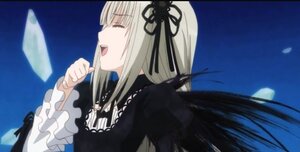 Rating: Safe Score: 0 Tags: 1girl :d black_dress black_ribbon black_wings closed_eyes dress frilled_sleeves frills hairband image long_hair long_sleeves open_mouth profile ribbon silver_hair smile solo suigintou upper_body very_long_hair wings User: admin