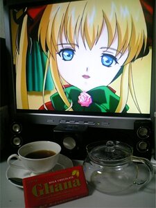 Rating: Safe Score: 0 Tags: 1girl blonde_hair blue_eyes cup flower image long_hair looking_at_viewer photo rose shinku solo teacup twintails User: admin