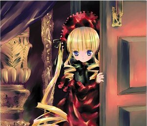 Rating: Safe Score: 0 Tags: 1girl blonde_hair blue_eyes dress drill_hair image long_hair long_sleeves looking_at_viewer red_dress shinku solo twin_drills twintails very_long_hair User: admin