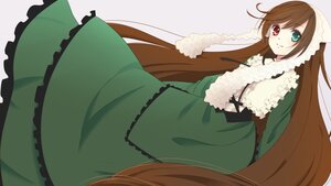 Rating: Safe Score: 0 Tags: 1girl brown_hair dress frills green_dress green_eyes heterochromia image long_hair long_sleeves looking_at_viewer red_eyes smile solo suiseiseki twintails very_long_hair User: admin