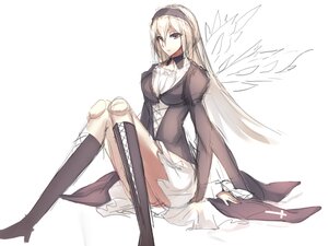 Rating: Safe Score: 0 Tags: 1girl boots breasts closed_mouth dress hair_between_eyes hairband image juliet_sleeves knee_boots long_hair long_sleeves looking_at_viewer puffy_sleeves sitting solo striped suigintou white_background wings User: admin