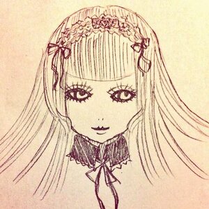 Rating: Safe Score: 0 Tags: 1girl bangs blunt_bangs eyelashes face hair_ornament image long_hair looking_at_viewer monochrome portrait ribbon sepia solo suigintou traditional_media User: admin