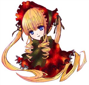 Rating: Safe Score: 0 Tags: 1girl bangs blonde_hair blue_eyes bonnet bow bowtie drill_hair image long_hair looking_at_viewer rose shinku simple_background solo twin_drills twintails upper_body white_background User: admin