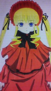 Rating: Safe Score: 0 Tags: 1girl blonde_hair blue_eyes bonnet bow bowtie dress drill_hair image long_hair long_sleeves looking_at_viewer red_dress shinku solo very_long_hair User: admin