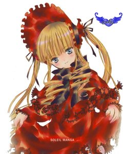 Rating: Safe Score: 0 Tags: 1girl blonde_hair blue_eyes blush bonnet bow dress drill_hair frills image long_hair long_sleeves looking_at_viewer red_dress shinku simple_background solo twin_drills twintails upper_body white_background User: admin