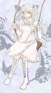 Rating: Safe Score: 0 Tags: 1girl animal_ears boots cross-laced_footwear dress eyepatch full_body hair_ornament image kirakishou knee_boots lace-up_boots long_hair long_sleeves solo wavy_hair white_footwear white_hair yellow_eyes User: admin