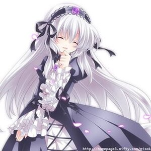 Rating: Safe Score: 0 Tags: 1girl black_ribbon closed_eyes dress flower frills hairband image long_hair long_sleeves ribbon rose silver_hair simple_background solo suigintou very_long_hair white_background wings User: admin