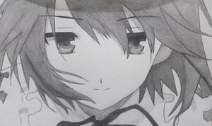 Rating: Safe Score: 0 Tags: 1girl close-up closed_mouth face greyscale hair_ribbon image looking_at_viewer monochrome ribbon simple_background solo souseiseki white_background User: admin