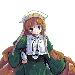 Rating: Safe Score: 0 Tags: 1girl brown_hair dress frills green_dress green_eyes head_scarf heterochromia image long_hair long_sleeves looking_at_viewer red_eyes simple_background smile solo suiseiseki very_long_hair white_background User: admin