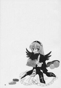 Rating: Safe Score: 0 Tags: 1girl blush doujinshi doujinshi_#115 dress feathered_wings frills full_body greyscale hairband image long_hair long_sleeves looking_at_viewer monochrome multiple open_mouth sitting solo suigintou wings User: admin