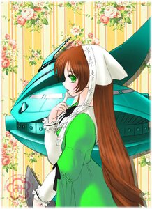 Rating: Safe Score: 0 Tags: 1girl apron brown_hair dress finger_to_mouth flower frills from_side green_dress green_eyes head_scarf image long_hair long_sleeves profile solo suiseiseki very_long_hair watering_can User: admin