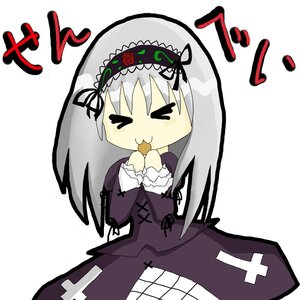 Rating: Safe Score: 0 Tags: 1girl black_wings blush_stickers chibi closed_eyes dress eating flower frills hairband image lolita_hairband long_hair long_sleeves rose silver_hair solo suigintou white_background wings User: admin