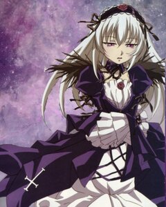 Rating: Safe Score: 0 Tags: 1girl black_wings detached_collar dress flower frills hairband image long_hair long_sleeves looking_at_viewer pink_eyes rose silver_hair sky solo star_(sky) suigintou wings User: admin