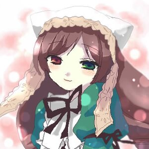 Rating: Safe Score: 0 Tags: 1girl bangs black_ribbon blush brown_hair closed_mouth dress frills green_dress green_eyes hat image long_hair long_sleeves looking_at_viewer ribbon smile solo suiseiseki upper_body User: admin