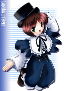 Rating: Safe Score: 0 Tags: 1girl :o bangs blush brown_hair capelet dress full_body green_eyes hat heterochromia image long_sleeves looking_at_viewer open_mouth red_eyes ribbon shoes solo souseiseki top_hat white_legwear User: admin