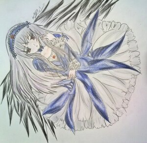 Rating: Safe Score: 0 Tags: 1girl black_wings dress flower frills hairband image long_hair long_sleeves looking_at_viewer ribbon rose solo suigintou traditional_media very_long_hair wings User: admin