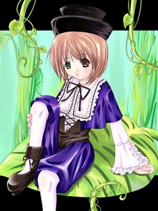 Rating: Safe Score: 0 Tags: 1girl bangs brown_hair dress frills green_eyes hat heterochromia image long_sleeves looking_at_viewer pantyhose plant red_eyes short_hair sitting solo souseiseki User: admin