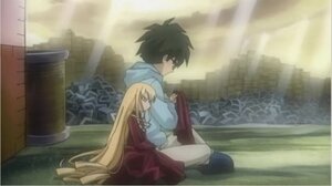 Rating: Safe Score: 0 Tags: 1boy 1girl black_hair blonde_hair blurry dress image long_hair long_sleeves shinku sitting solo very_long_hair User: admin