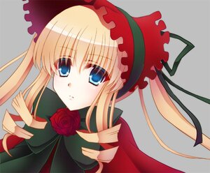 Rating: Safe Score: 0 Tags: 1girl blonde_hair blue_eyes bow bowtie flower grey_background image long_hair long_sleeves looking_at_viewer pink_rose red_flower red_rose rose shinku sidelocks simple_background solo twintails User: admin