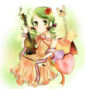 Rating: Safe Score: 0 Tags: 1girl dress drill_hair eighth_note electric_guitar flower green_eyes green_hair guitar hair_ornament image instrument kanaria music musical_note playing_instrument sheet_music solo twin_drills twintails violin User: admin