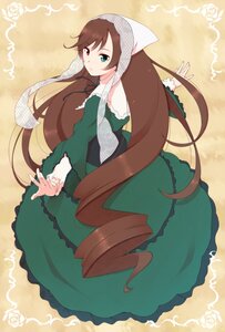 Rating: Safe Score: 0 Tags: 1girl bangs black_neckwear black_ribbon bonnet border brown_hair closed_mouth commentary_request doll_joints dress drill_hair egooo eyebrows eyebrows_visible_through_hair flower frills from_above full_body green_dress green_eyes hat head_scarf heterochromia image joints layered_sleeves long_hair long_sleeves looking_at_viewer neck_ribbon outstretched_arms red_eyes ribbon rose rozen_maiden sash short_over_long_sleeves short_sleeves solo spread_arms suiseiseki very_long_hair white_headwear wide_sleeves User: admin