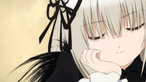 Rating: Safe Score: 0 Tags: 1girl bangs black_dress black_ribbon blush closed_eyes closed_mouth dress eyebrows_visible_through_hair facing_viewer hair_ribbon image long_hair long_sleeves ribbon simple_background smile solo suigintou User: admin