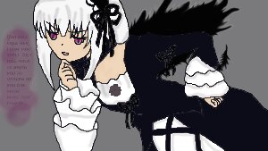 Rating: Safe Score: 0 Tags: 1girl dress image long_sleeves open_mouth purple_eyes simple_background solo suigintou white_hair User: admin