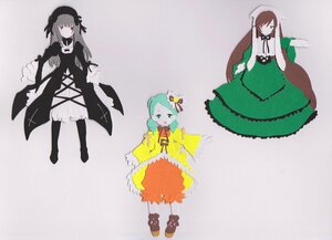 Rating: Safe Score: 0 Tags: 4girls bangs boots brown_hair closed_mouth doll dress flower frills green_eyes green_hair grey_background hairband kanaria knee_boots long_hair long_sleeves looking_at_viewer multiple_dolls multiple_girls red_eyes ribbon short_hair siblings standing suigintou suiseiseki tagme wide_sleeves User: admin