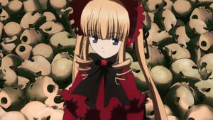 Rating: Safe Score: 0 Tags: 1girl blonde_hair blue_eyes bonnet bow bowtie dress drill_hair flower image long_hair long_sleeves looking_at_viewer red_dress rose shinku solo twintails User: admin