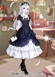 Rating: Safe Score: 0 Tags: 1girl black_dress black_footwear black_gloves blush boots breasts cup dress flower gloves hairband high_heels image indoors long_hair looking_at_viewer purple_eyes rose silver_hair solo suigintou teacup vase User: admin