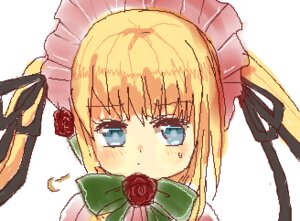 Rating: Safe Score: 0 Tags: 1girl blonde_hair blue_eyes blush bonnet flower hair_ribbon image long_hair looking_at_viewer red_flower red_rose ribbon rose shinku simple_background solo twintails User: admin