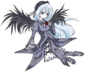 Rating: Safe Score: 0 Tags: 1girl black_wings dress frills full_body hairband image juliet_sleeves long_hair long_sleeves puffy_sleeves simple_background solo suigintou white_background wings User: admin