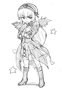 Rating: Safe Score: 0 Tags: 1girl boots crossed_arms dress frills frown full_body greyscale hairband image knee_boots long_hair long_sleeves looking_at_viewer monochrome rose solo standing star_(symbol) striped suigintou wings User: admin