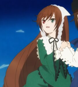 Rating: Safe Score: 0 Tags: 2girls :d brown_hair cloud day dress frills green_dress green_eyes hat heterochromia image long_hair long_sleeves looking_at_viewer multiple_girls open_mouth outdoors red_eyes siblings sisters sky smile solo suiseiseki very_long_hair User: admin
