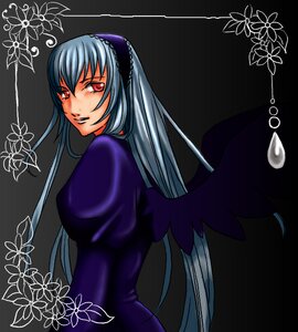 Rating: Safe Score: 0 Tags: 1girl dress flower hairband image juliet_sleeves long_hair long_sleeves looking_at_viewer puffy_sleeves red_eyes silver_hair solo suigintou wings User: admin