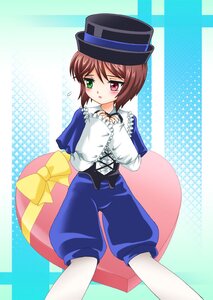 Rating: Safe Score: 0 Tags: 1girl blush brown_hair green_eyes hat heterochromia image long_sleeves looking_at_viewer pantyhose red_eyes short_hair solo souseiseki User: admin