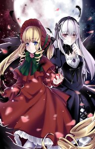 Rating: Safe Score: 0 Tags: 2girls blonde_hair blue_eyes bonnet bow bowtie dress drill_hair feathers flower frills full_moon green_neckwear hairband image long_hair long_sleeves looking_at_viewer moon multiple_girls pair petals red_dress rose rose_petals shinku silver_hair smile suigintou twin_drills twintails very_long_hair wings User: admin